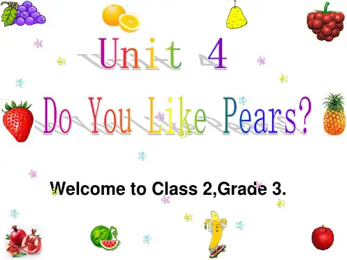 PEP三年级下册unit 4 Do you like pears Part A let's learn
