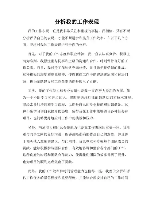 分析我的工作表现