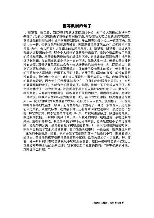 描写枫树的句子_