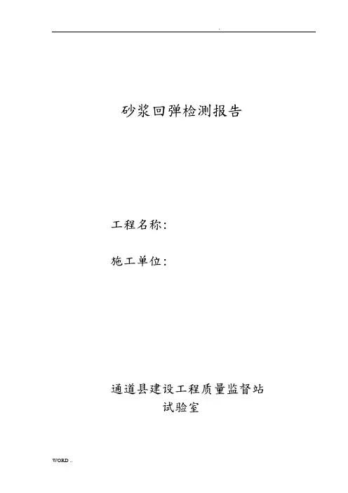 砂浆回弹检测报告