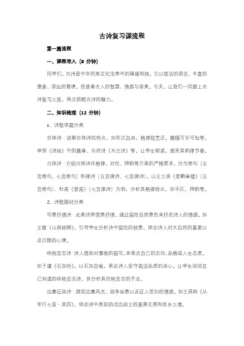 古诗复习课流程