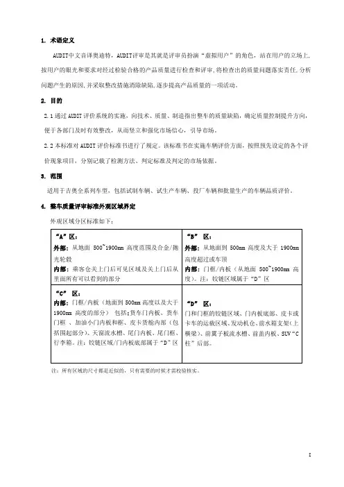 整车AUDIT评审标准