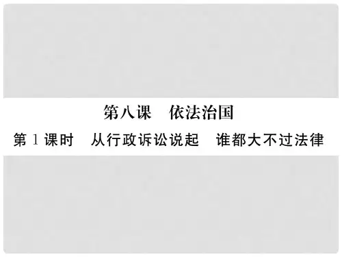 九年级政治全册 第三单元 法治时代 第八课 依法治国 第1框 从行政诉讼说起 谁都大不过法律课件 人民版