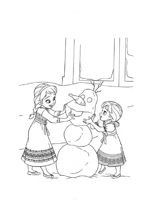 女孩涂色画--冰雪奇缘系列(26张)直接打印