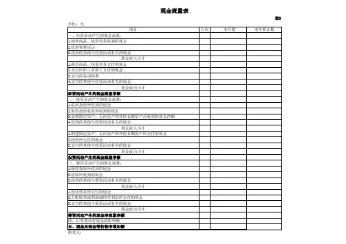 现金流量表模板