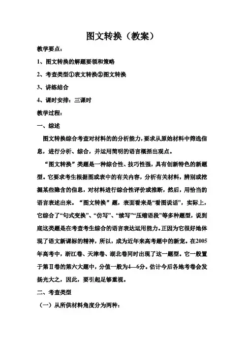 高中语文 图文转换(教案)