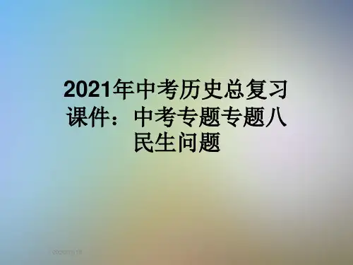 2021年中考历史总复习课件：中考专题专题八民生问题