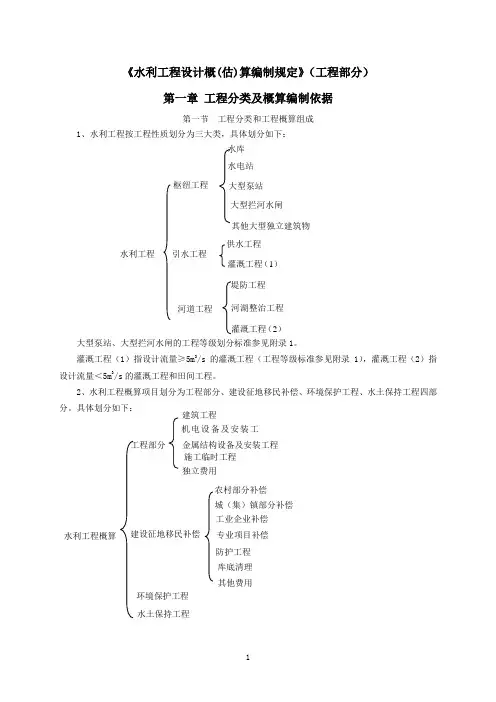 《水利工程设计概(估)算编制规定》(工程部分)