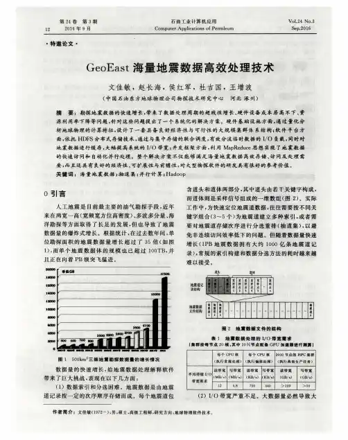 GeoEast海量地震数据高效处理技术
