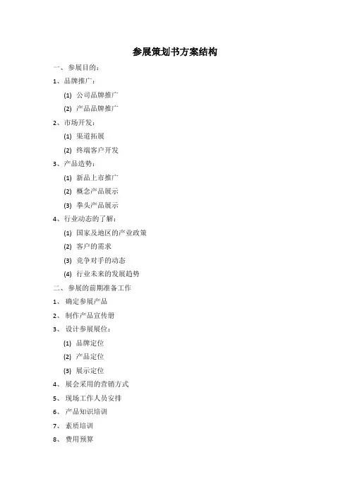 参展策划书方案结构