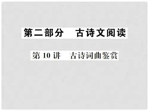 中考语文 第二部分 古诗文阅读 第10讲 古诗词曲鉴赏复习课件