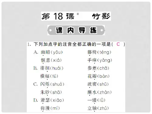 七年级语文下册 第四单元 18 竹影课件 新人教版
