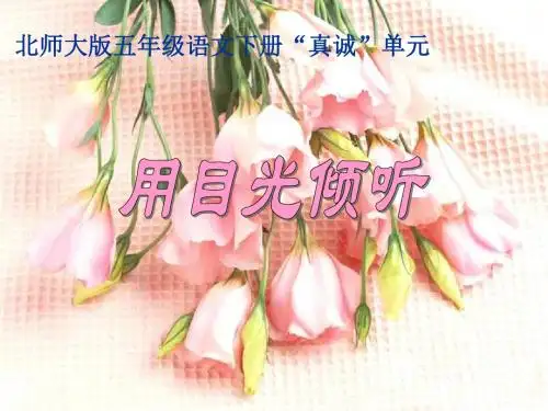 (北师大版)五年级语文下册课件_用目光倾听_3(可上传PPT、优质教学课件