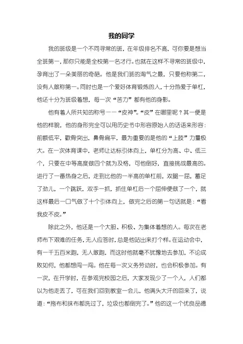初一作文：我的同学作文600字_6