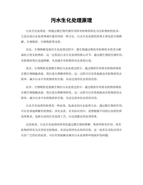 污水生化处理原理