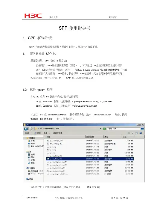 最新SPP使用指导书.pdf