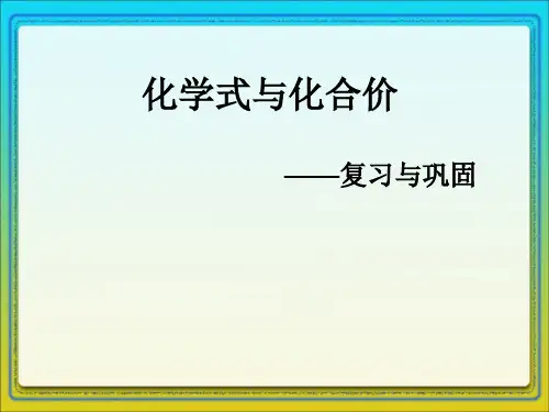 人教版初中化学九上 化学式与化合价 — 复习与巩固 课件