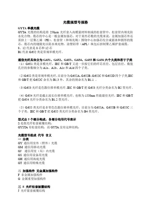 光缆型号规格