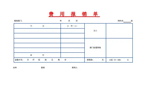 费用报销单表格