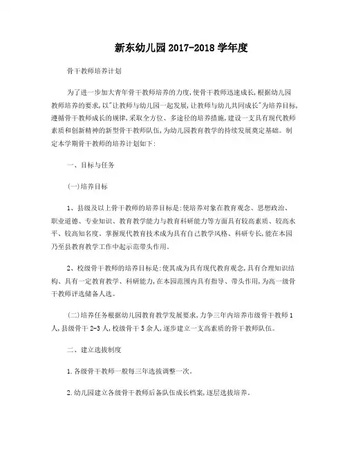 骨干教师培养计划