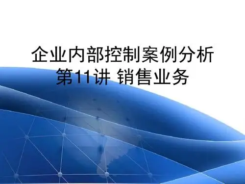企业内部控制案例分析讲义(12)ppt课件