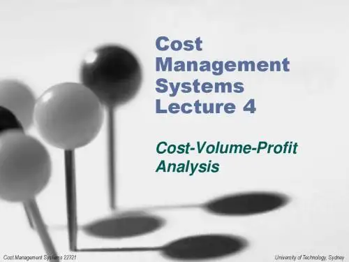CMS Lecture 4 - CVP Analysis
