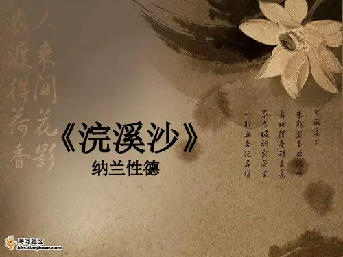 浣溪沙纳兰性德ppt课件