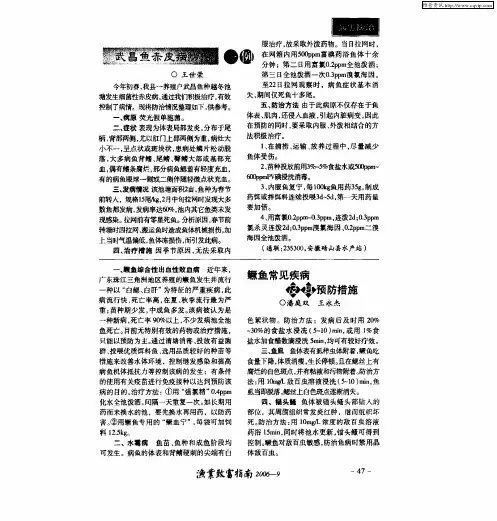 鳜鱼常见疾病及其预防措施