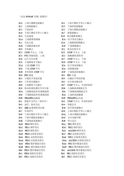 迅达扶梯AE故障代码