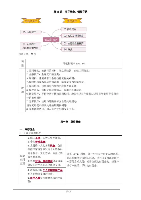 初级会计实务库存现金、银行存款Word讲义