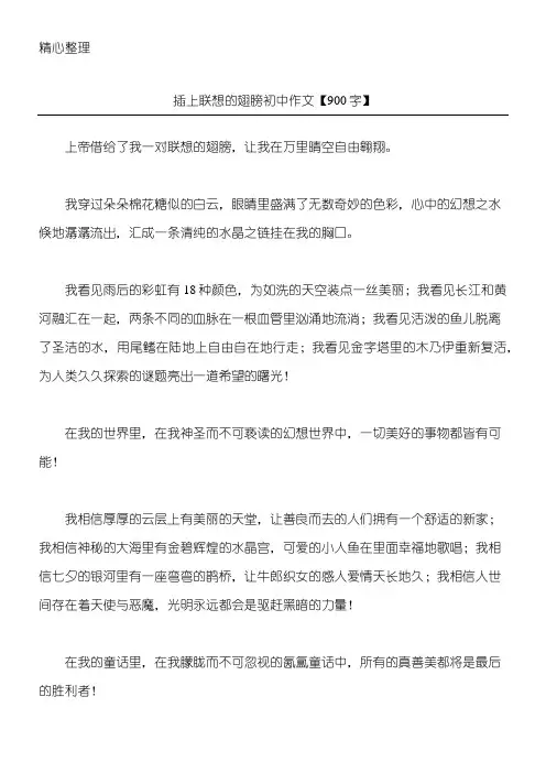 插上联想的翅膀 初中作文【900字】