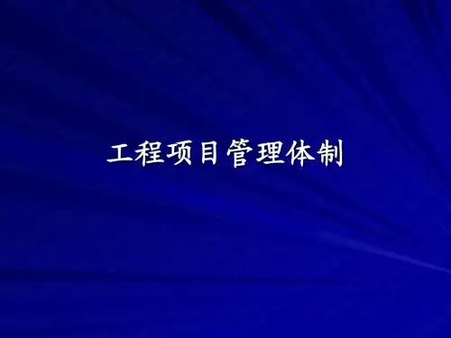 工程项目管理体制