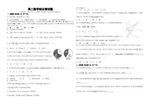 (完整word)高二数学综合测试题(整理)