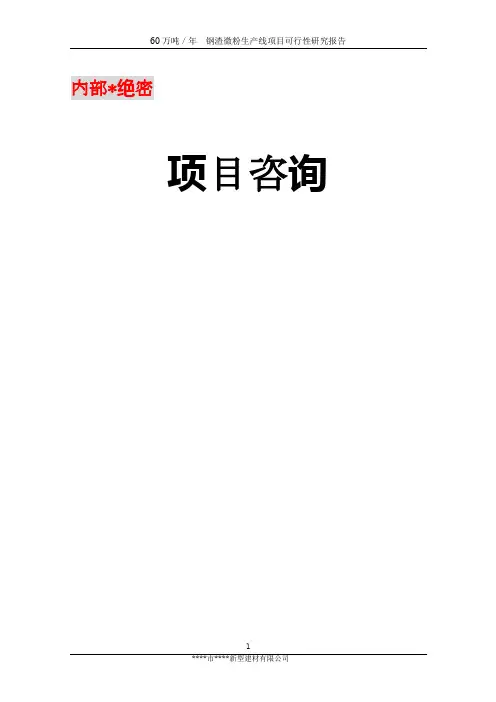 年生产万吨钢渣微粉生产线项目可行性实施方案