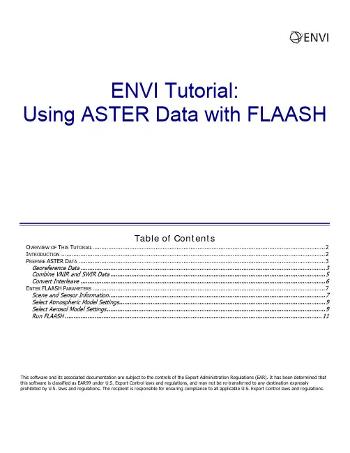 ASTER_ENVI大气校正