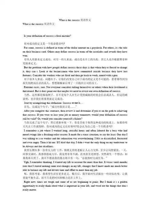 What is the success英语作文