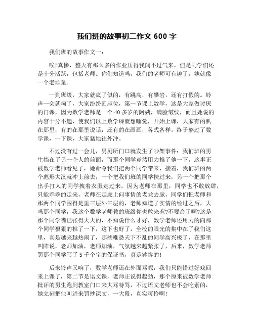 我们班的故事初二作文600字