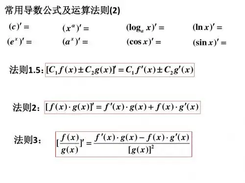 22.常用导数公式及运算法则(2)(理)