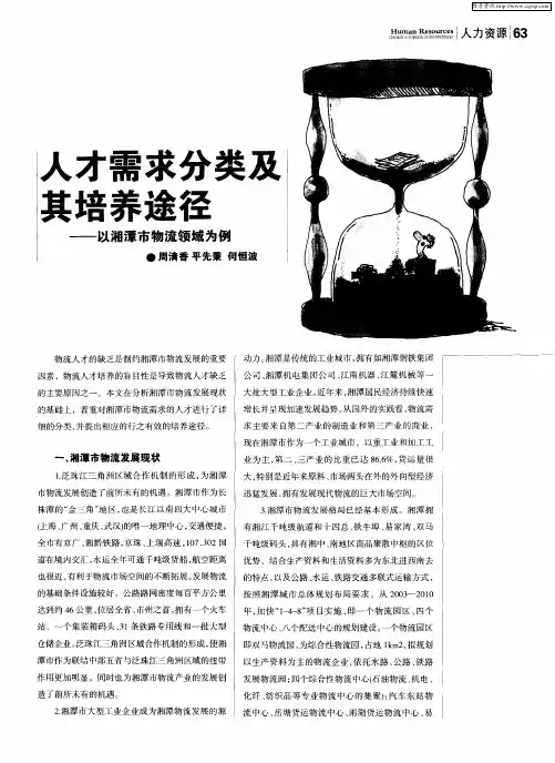 人才需求分类及其培养途径——以湘潭市物流领域为例