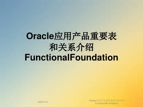 Oracle应用产品重要表和关系介绍FunctionalFoundation