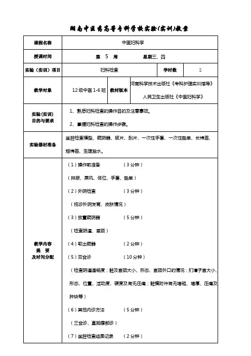 妇科检查教案