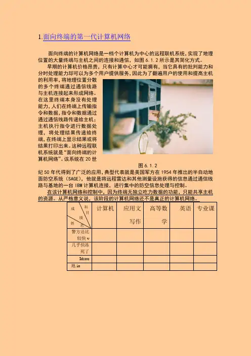 面向终端的第一代计算机网络