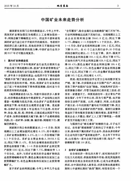 中国矿业未来走势分析