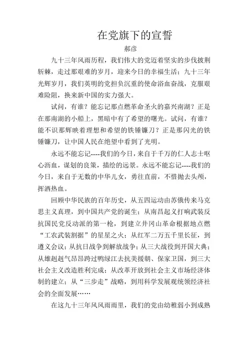 在党旗下的宣誓