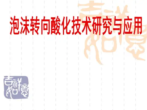 泡沫转向酸化增产技术研究与应用