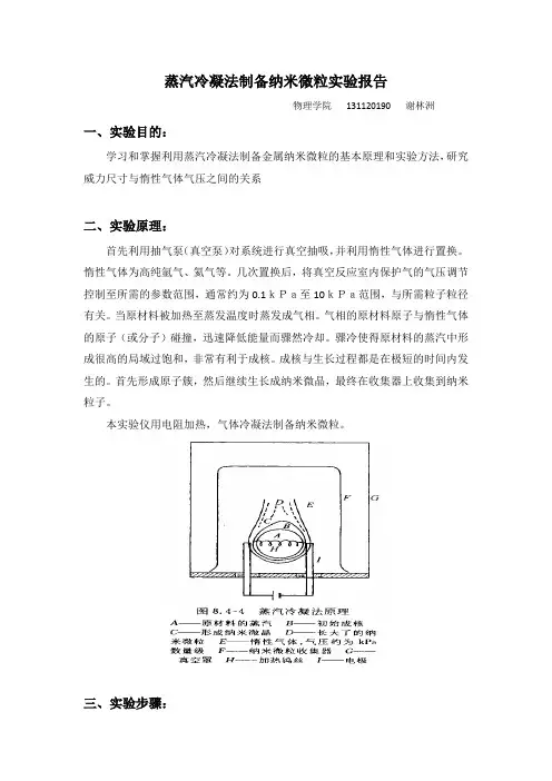 纳米微粒实验报告
