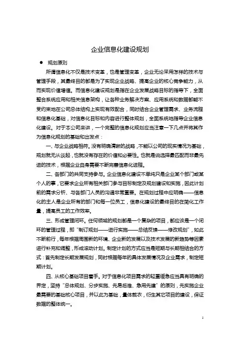 企业信息化规划