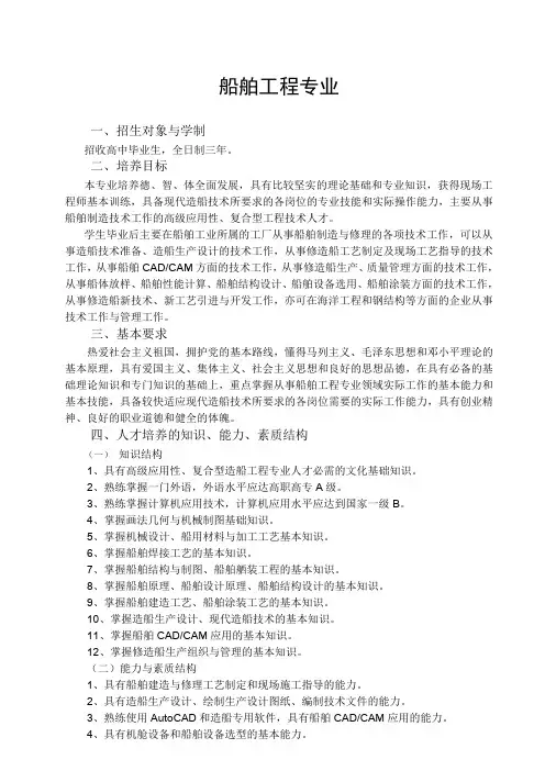 船舶工程专业.doc