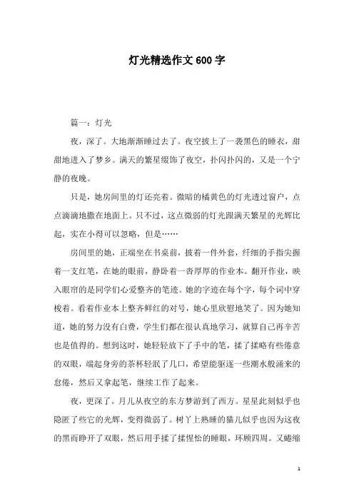 灯光精选作文600字