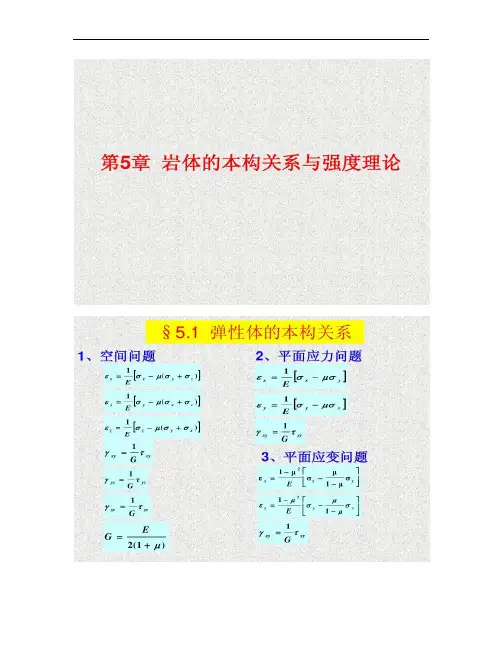岩石力学第5章 岩体的本构关系与强度理论.